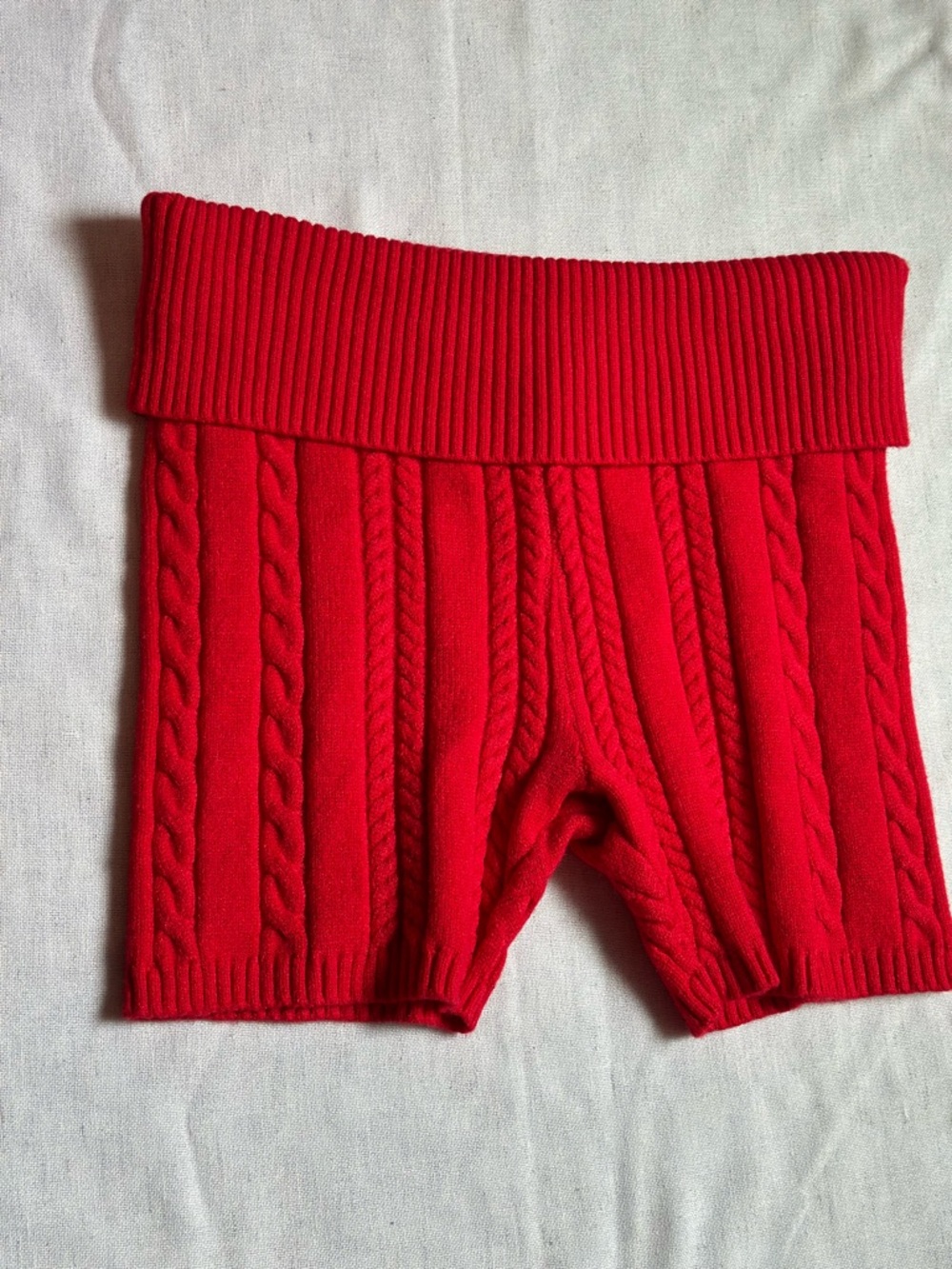 Harper Cable Knit Red Women’s Shorts